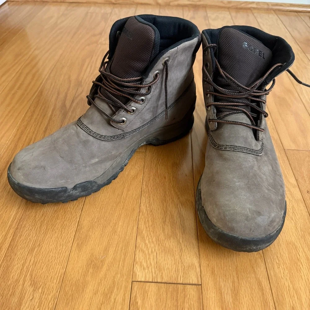 Sorel Leather Rugged‎ Outdoors Hiking Performance Ankle Boots 12 Brown